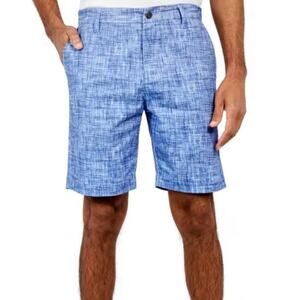 CONSTRUCT CROSSHATCH STRETCH COTTON CHINO SHORTS IN NAVY Size 40